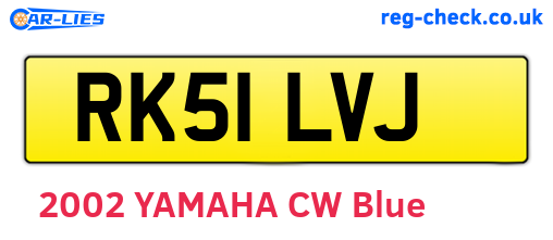 RK51LVJ are the vehicle registration plates.