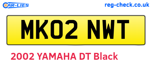 MK02NWT are the vehicle registration plates.