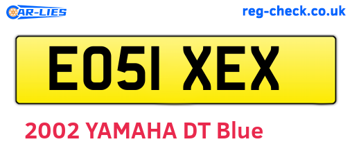 EO51XEX are the vehicle registration plates.