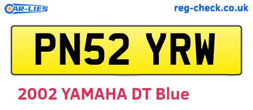PN52YRW are the vehicle registration plates.