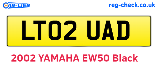 LT02UAD are the vehicle registration plates.