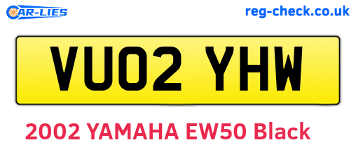 VU02YHW are the vehicle registration plates.