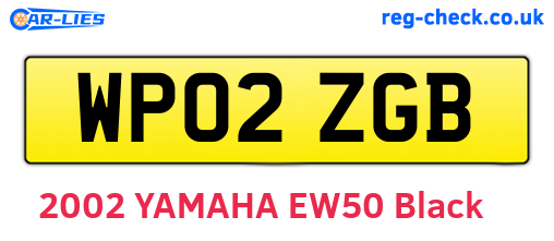 WP02ZGB are the vehicle registration plates.