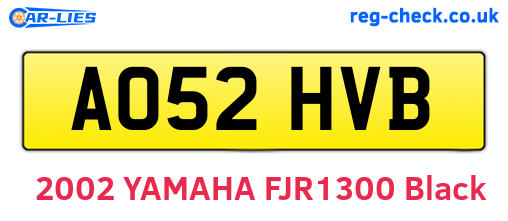 AO52HVB are the vehicle registration plates.
