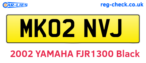 MK02NVJ are the vehicle registration plates.
