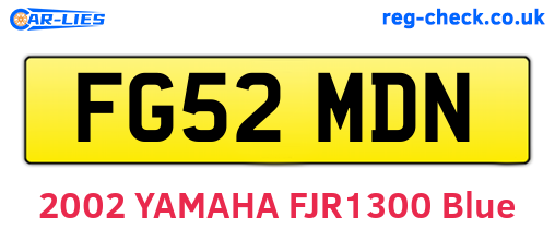 FG52MDN are the vehicle registration plates.