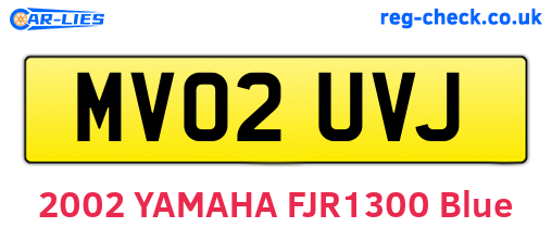 MV02UVJ are the vehicle registration plates.