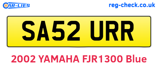 SA52URR are the vehicle registration plates.