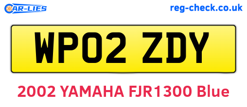 WP02ZDY are the vehicle registration plates.