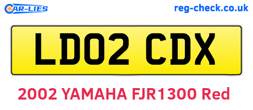 LD02CDX are the vehicle registration plates.
