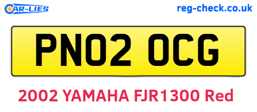 PN02OCG are the vehicle registration plates.