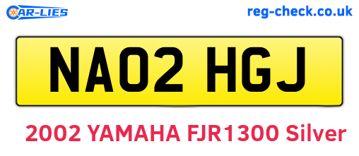 NA02HGJ are the vehicle registration plates.