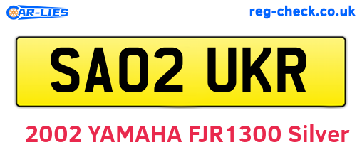 SA02UKR are the vehicle registration plates.
