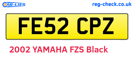 FE52CPZ are the vehicle registration plates.