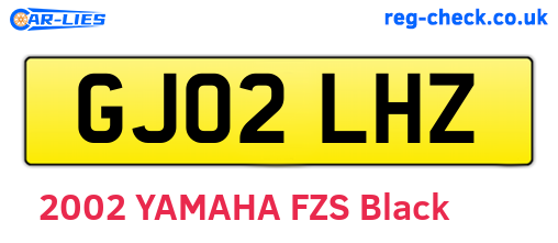 GJ02LHZ are the vehicle registration plates.