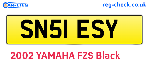 SN51ESY are the vehicle registration plates.