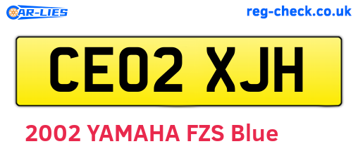 CE02XJH are the vehicle registration plates.