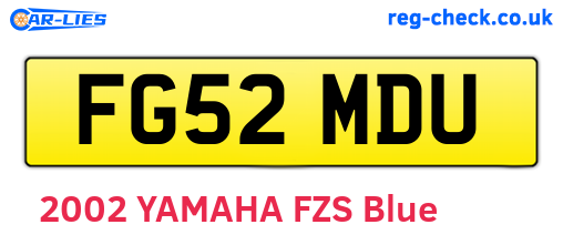 FG52MDU are the vehicle registration plates.