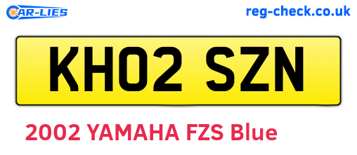 KH02SZN are the vehicle registration plates.