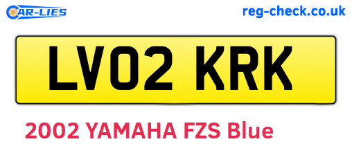 LV02KRK are the vehicle registration plates.