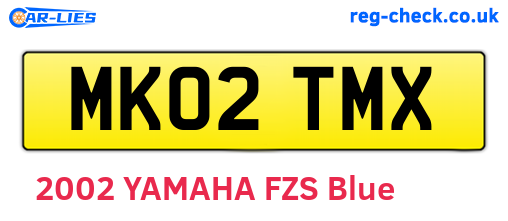 MK02TMX are the vehicle registration plates.