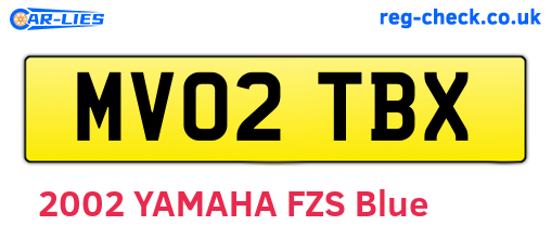 MV02TBX are the vehicle registration plates.