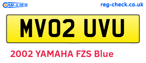 MV02UVU are the vehicle registration plates.