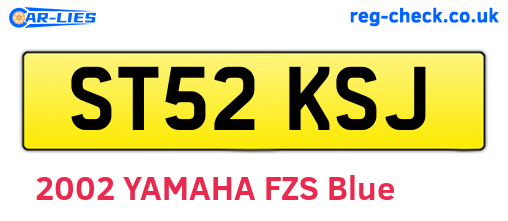 ST52KSJ are the vehicle registration plates.