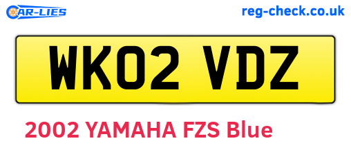 WK02VDZ are the vehicle registration plates.