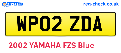 WP02ZDA are the vehicle registration plates.