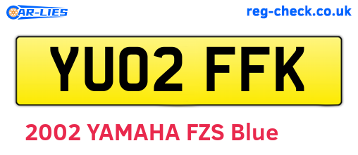 YU02FFK are the vehicle registration plates.