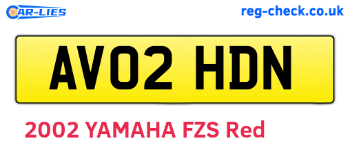 AV02HDN are the vehicle registration plates.