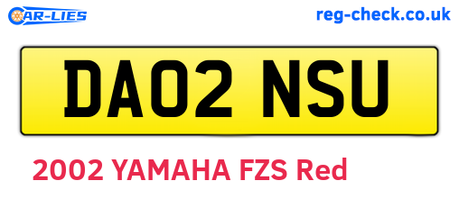 DA02NSU are the vehicle registration plates.
