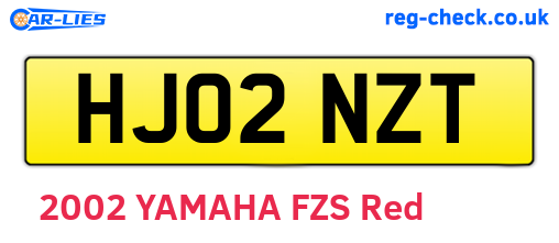 HJ02NZT are the vehicle registration plates.