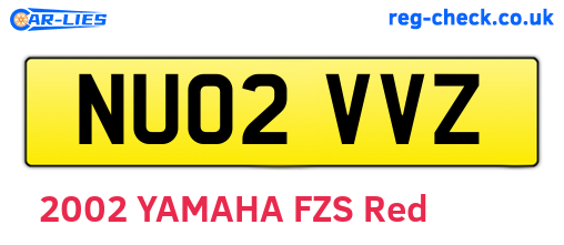 NU02VVZ are the vehicle registration plates.