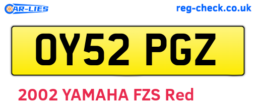 OY52PGZ are the vehicle registration plates.