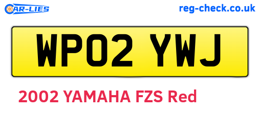 WP02YWJ are the vehicle registration plates.