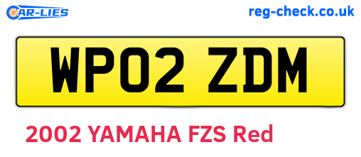 WP02ZDM are the vehicle registration plates.
