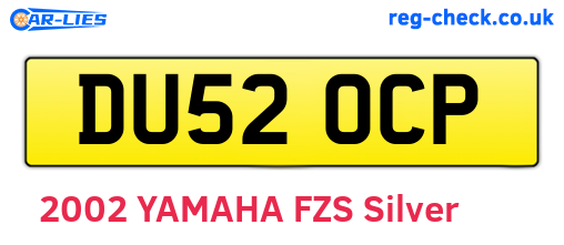 DU52OCP are the vehicle registration plates.