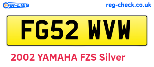 FG52WVW are the vehicle registration plates.