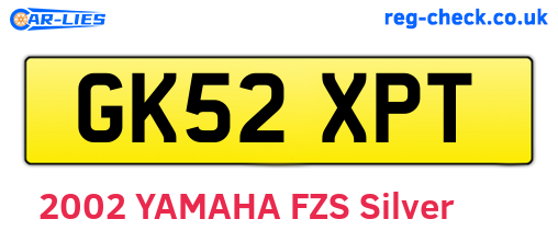 GK52XPT are the vehicle registration plates.