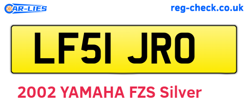 LF51JRO are the vehicle registration plates.