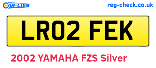 LR02FEK are the vehicle registration plates.