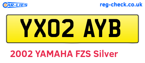 YX02AYB are the vehicle registration plates.