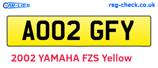 AO02GFY are the vehicle registration plates.