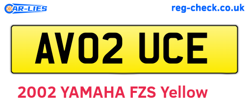 AV02UCE are the vehicle registration plates.