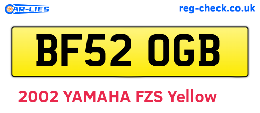 BF52OGB are the vehicle registration plates.