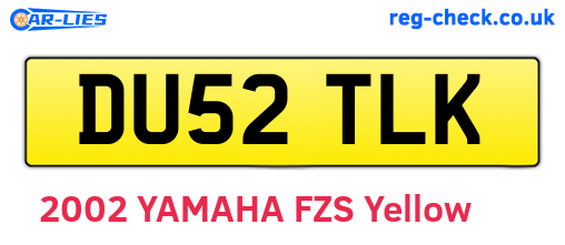 DU52TLK are the vehicle registration plates.