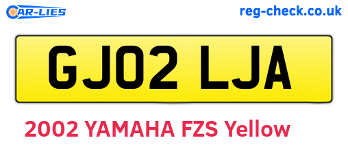 GJ02LJA are the vehicle registration plates.
