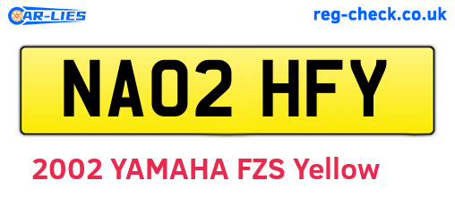 NA02HFY are the vehicle registration plates.